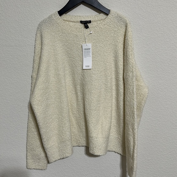 NWT EILEEN FISHER Cotton Boucle Crew Neck Box-Top - Picture 7 of 9